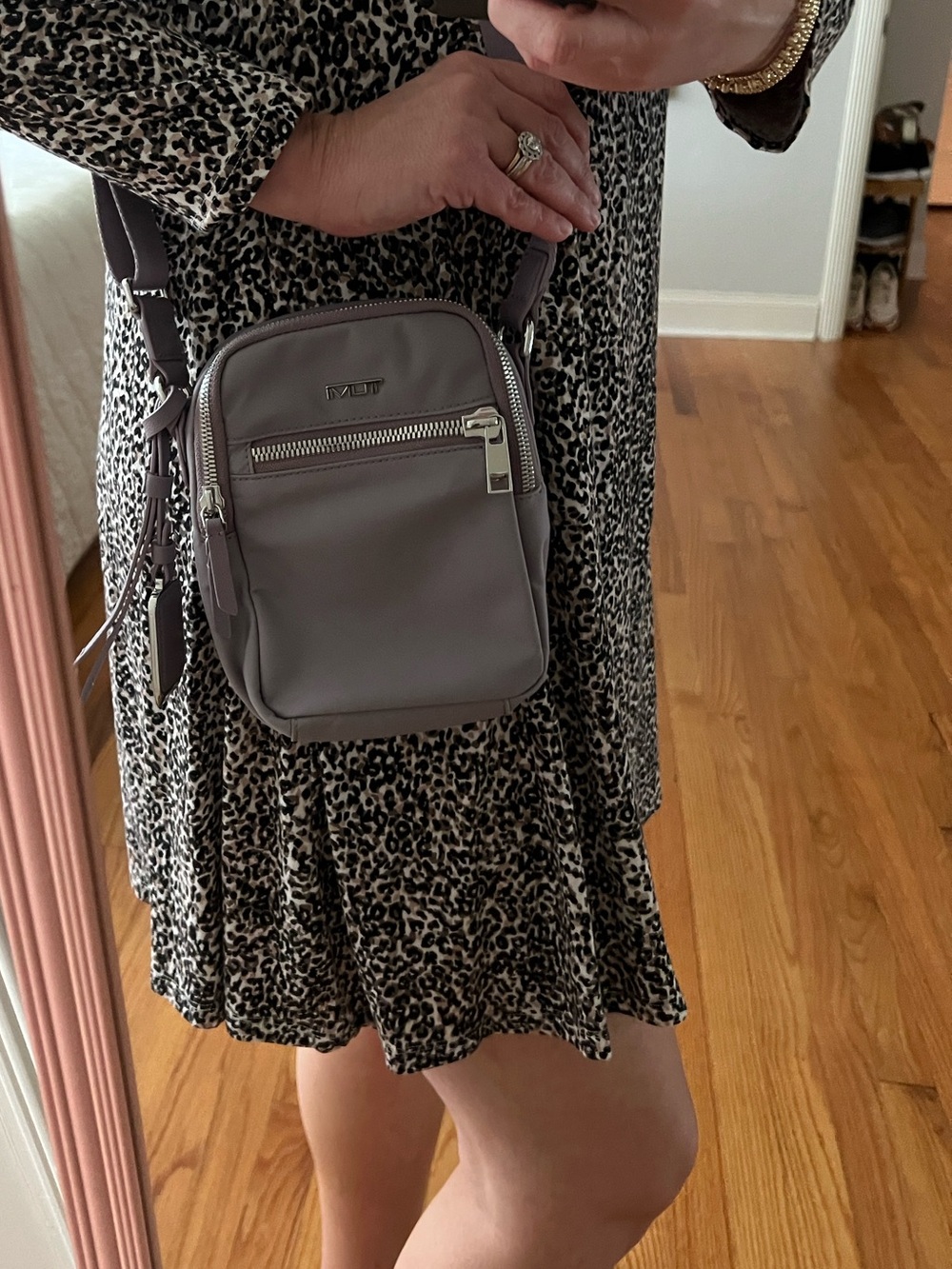 Tumi Persia Crossbody Bag lilac purple - nylon with leather trim